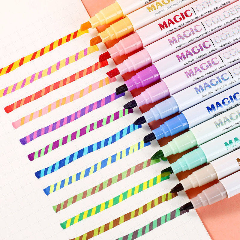 Pastel Highlighter Set Double Ended - Juego de rotuladores resaltadores que cambian