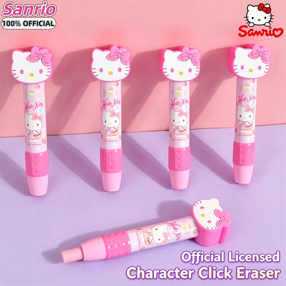 Retractable Eraser Pen Click - Borrador retráctil con forma de cabeza