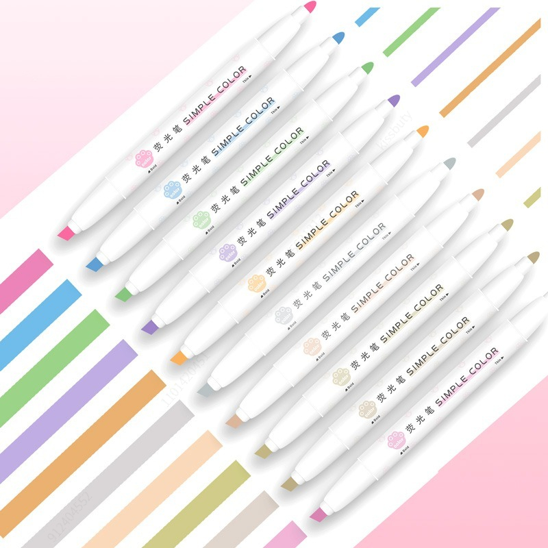 Pastel Highlighter Set Double Ended - Rotuladores de colores Pastel de doble