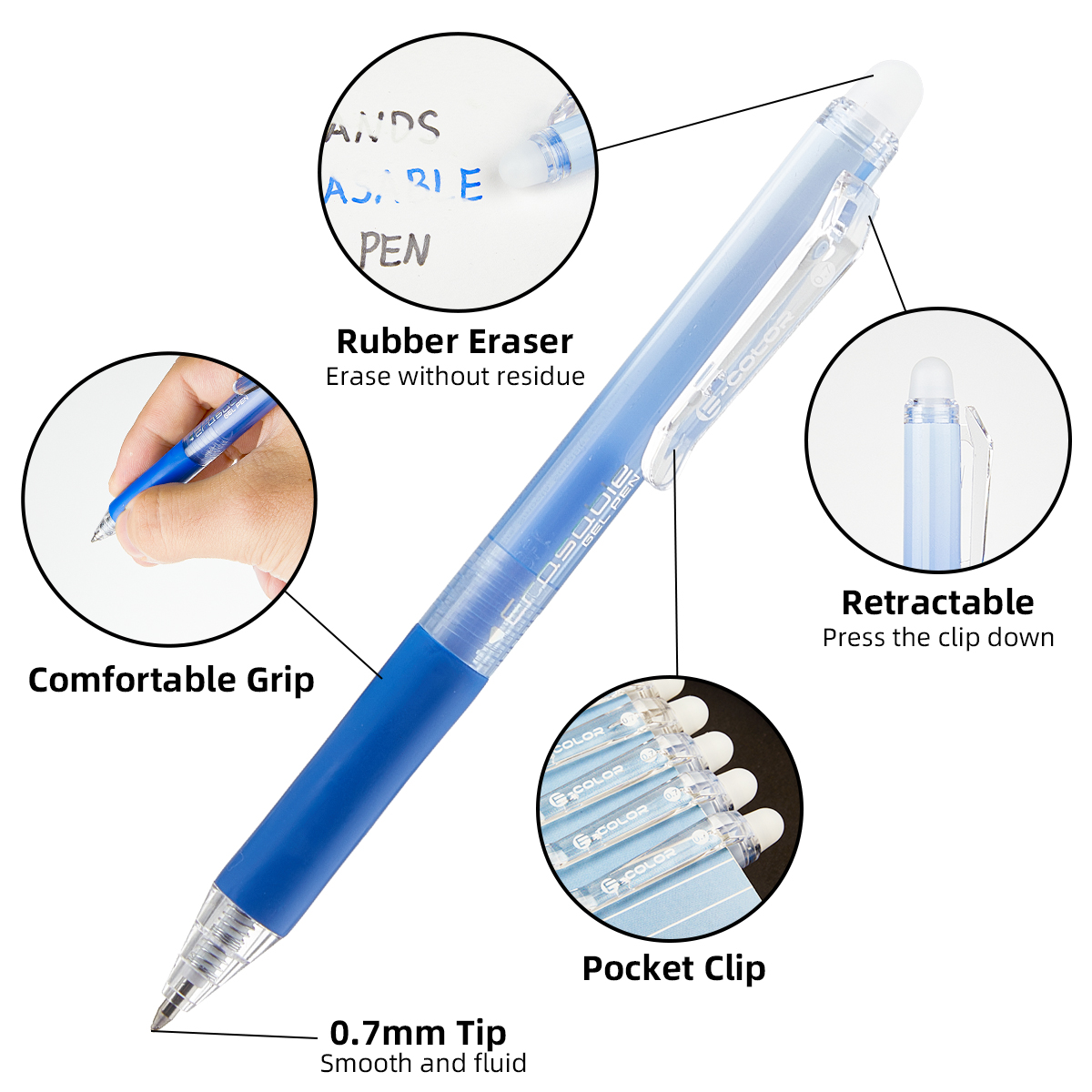 12 bolígrafos retráctiles borr - Retractable Eraser Pen Click reseña y precio