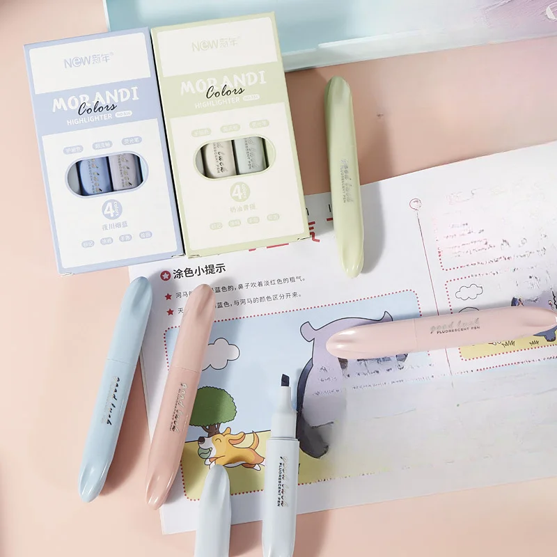 4 Uds. Marcadores de doble pun - Pastel Highlighter Set Double Ended reseña y precio