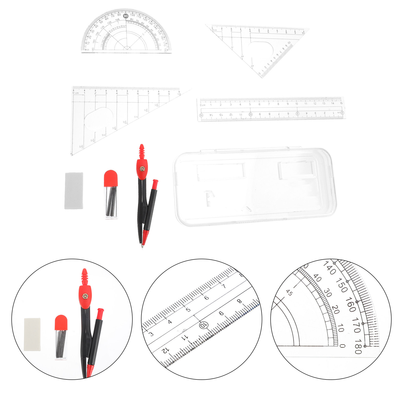 1 juego de regla y compás de m - Math Geometry Set With Compass reseña y precio