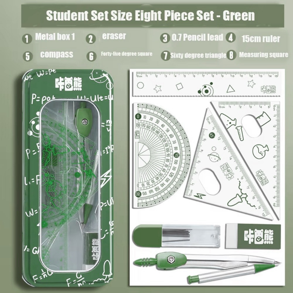 Juego de geometría matemática  - Math Geometry Set With Compass reseña y precio